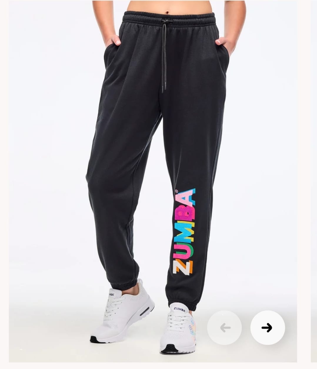 Customer photo review of Zumba Multicolor Logo Slouch Sweatpants