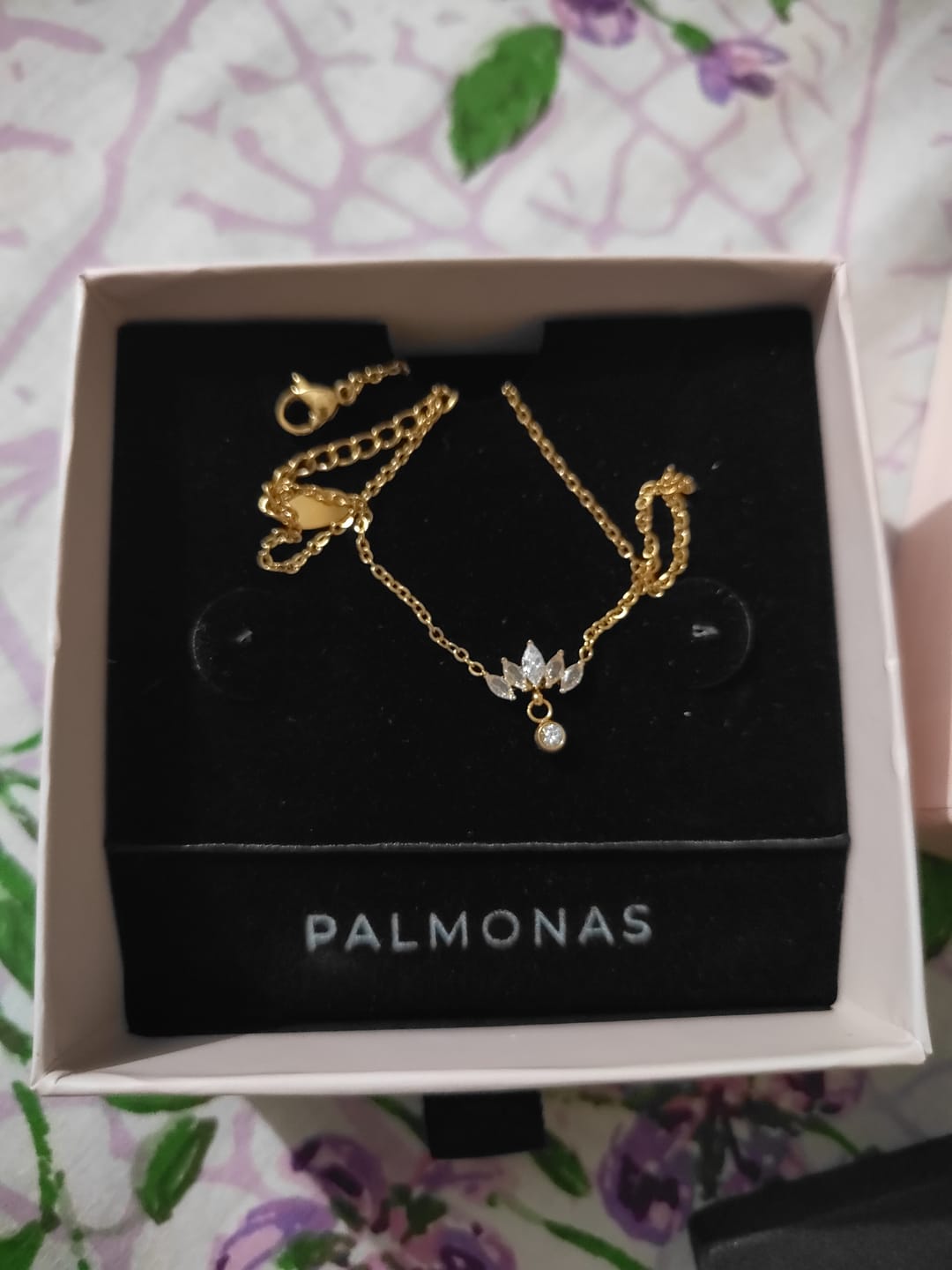 Customer photo review of Floral Fantasy Gold Necklace