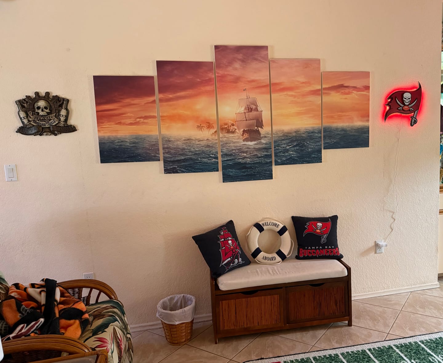 Customer photo review of Tampa Bay Buccaneers "Buc's Jolly Roger Flag" 3D Vintage Metal Wall Art