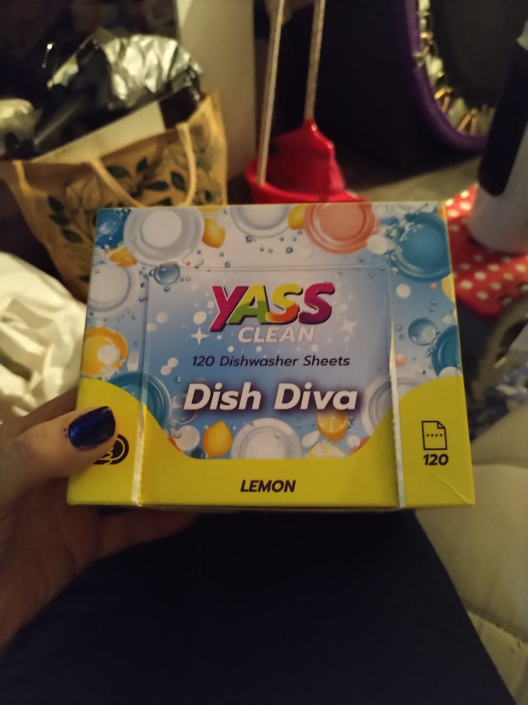 Customer photo review of YassClean 120 Dishwasher Sheets , Fresh Lemon Scent， Powerful Plant-Based Cleaning Formula