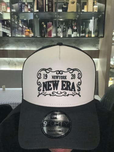 Customer photo review of 9FORTY A-Frame Trucker Frame Logo Stone Black Snapback