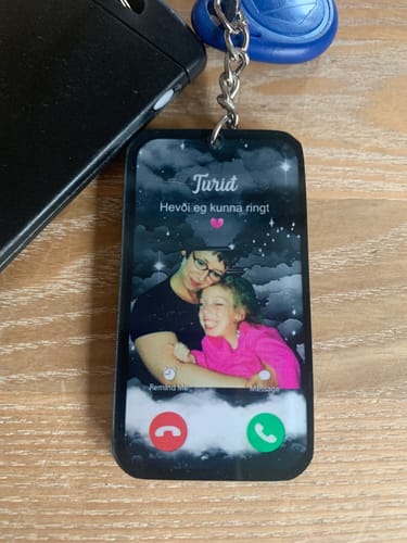 Customer photo review of The Call I Wish I Could Take Memorial Sympathy Gift Remembrance Keepsake Photo Personalized Acrylic Keychain