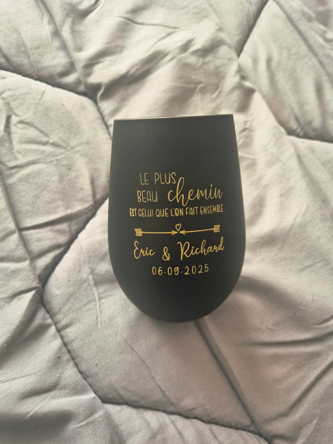 Customer photo review of Chemin commun - Photophore personnalisé pour les couples