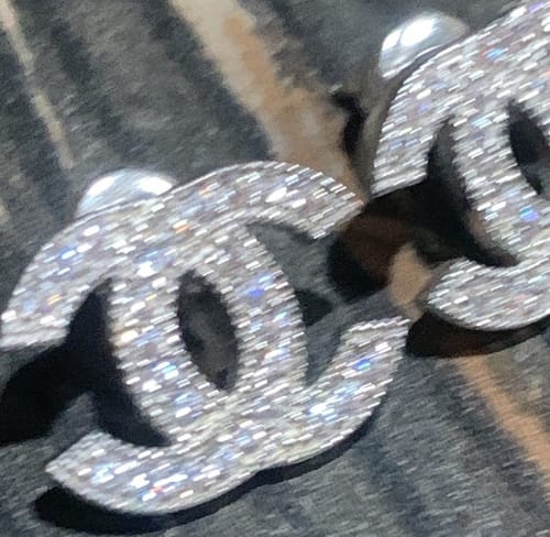 Customer photo review of Crystal CC Earrings Gold-Plated 925 Silver Classic Studs