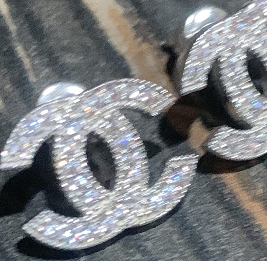 Customer photo review of Crystal CC Earrings Gold-Plated 925 Silver Classic Studs