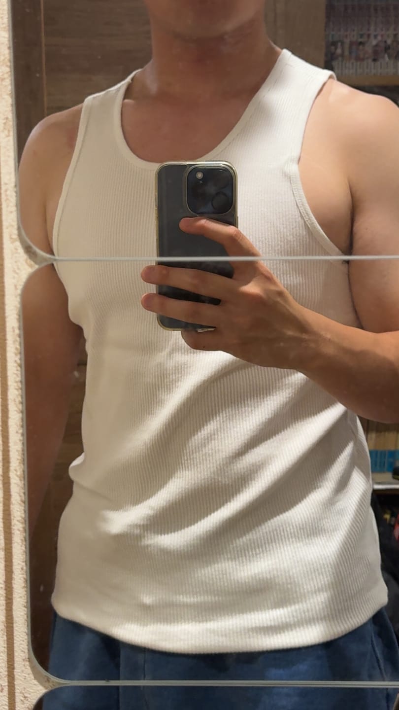Customer photo review of 10.5 oz Cotton Tank Top - White