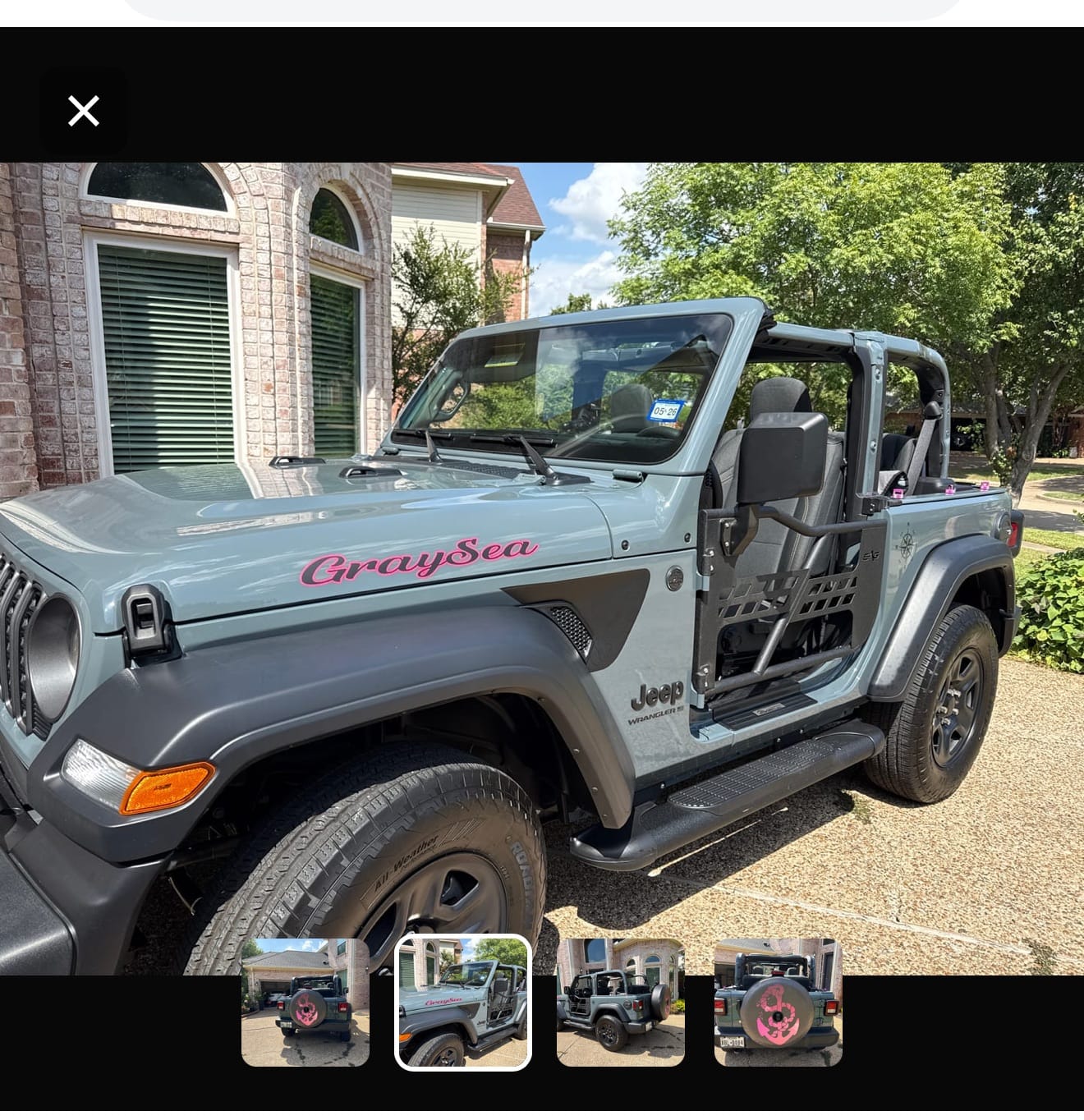Customer photo review of Premium Fender Vent Decal Set | Black Topo - fits Wrangler JL & Gladiator JT