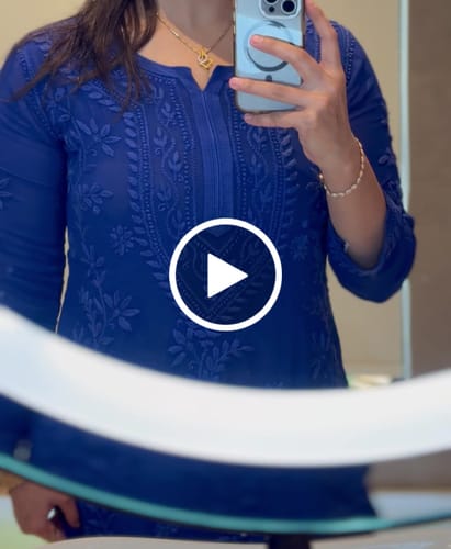 Customer video review of Mehr Royal Blue Viscose Georgette Kurta