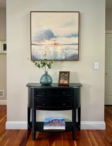 Customer photo review of Blue White Abstract Painting #ABSS23
