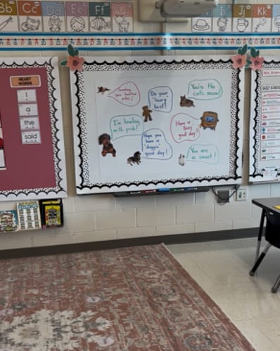 Customer photo review of Little Black Dress Scallop Bulletin Board Border