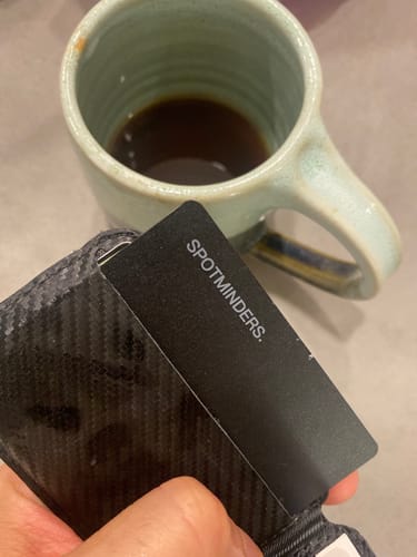 Customer photo review of SPOTMINDERS. Tracking card