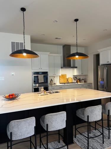 Customer photo review of Vintage Oversized Flat Dome Metal Pendant Light