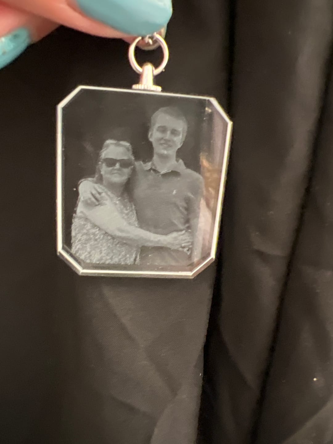 Customer photo review of For Memorial - I Will Carry You With Me Until I See You Again Transparent Photo Custom Necklace