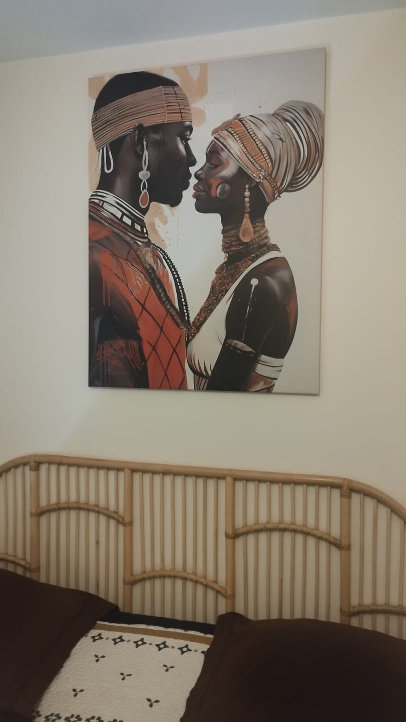 Customer photo review of Tableau Africain Couple Harmonieux – Art Ethnique Moderne