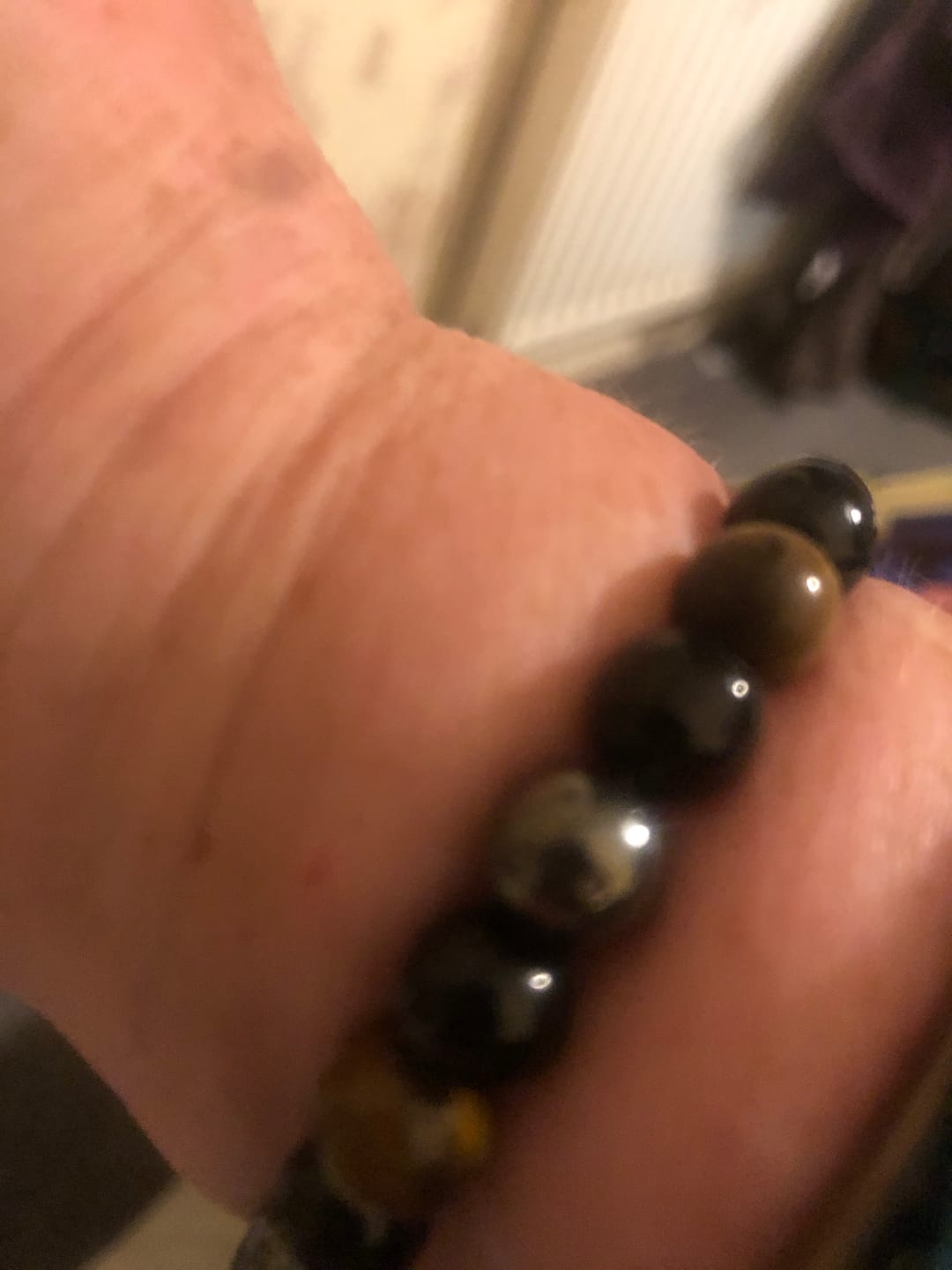 Customer photo review of Triple protection - beaded bracelet; black obsidian, tiger's eye and hematite
