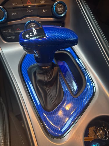 Customer photo review of Dodge Charger/Challenger/Durango 2015-2023 Carbon Fiber Shift Knob Covers