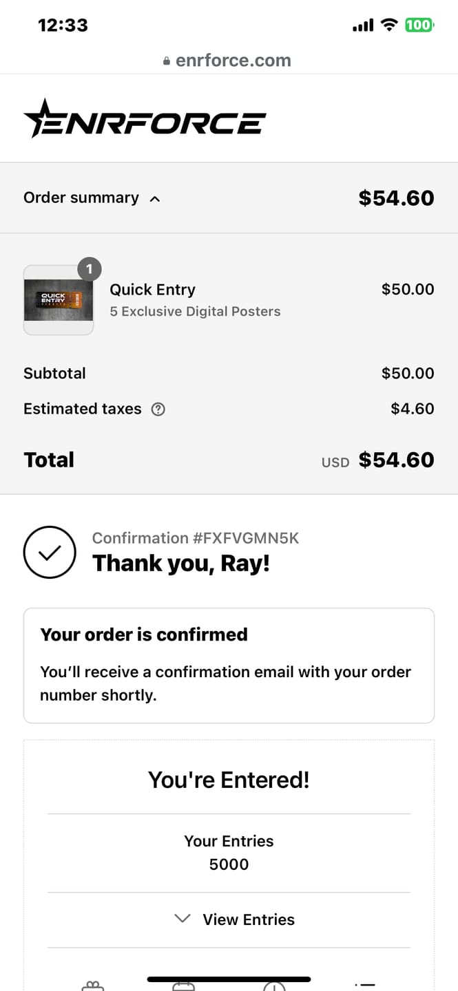 Customer photo review of ENTRY PACK LEVEL 3 - 7500 ENTRIES