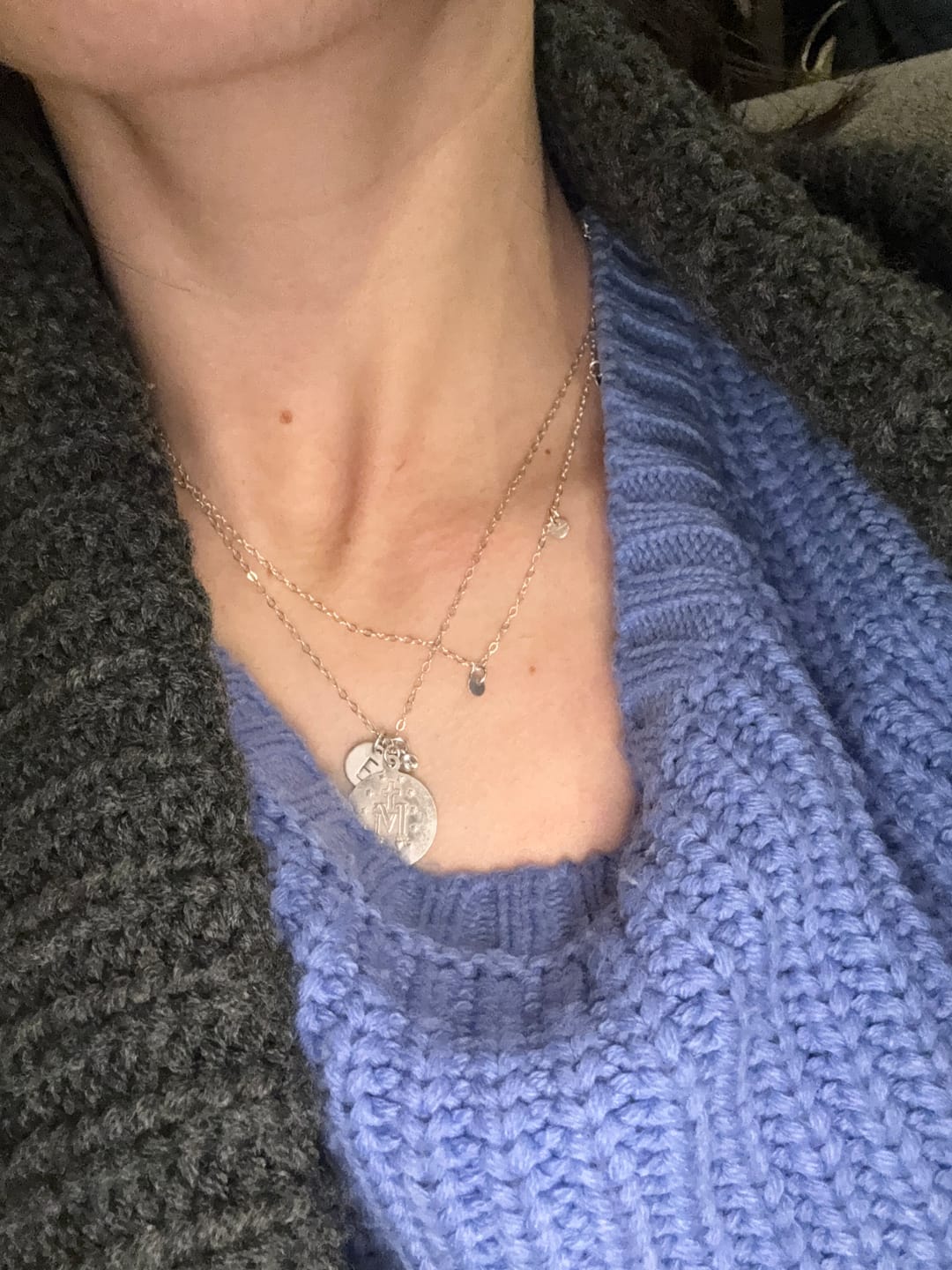 Customer photo review of Tiny Coins Necklace