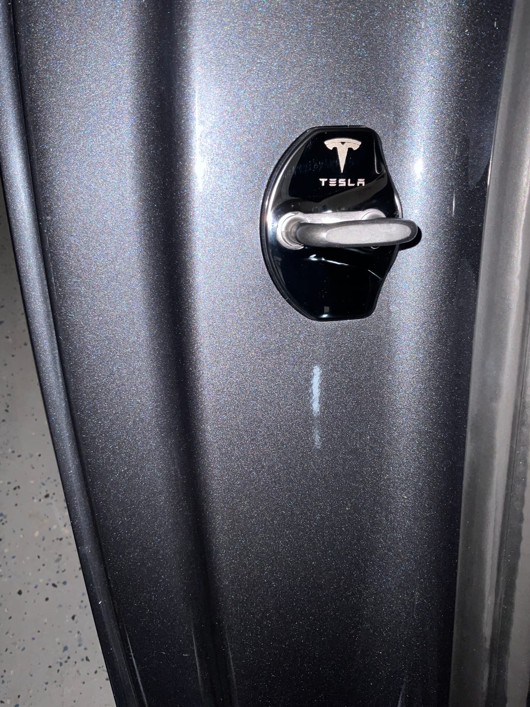 Customer photo review of Door Lock Hook Stainless Steel Protection Covers for Tesla Model S 3 X and Y