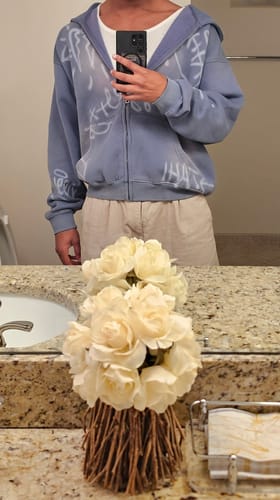 Customer photo review of INFLATION Graffiti Washed Zip Up Hoodies