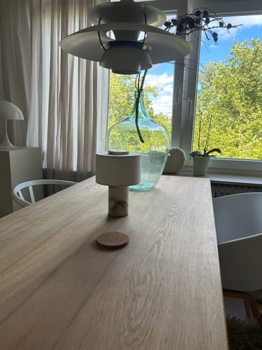 undefined review of (Sample Sale) Auríe Portable Lamp | Calacatta Viola Marble & Linen image 1 out of 3