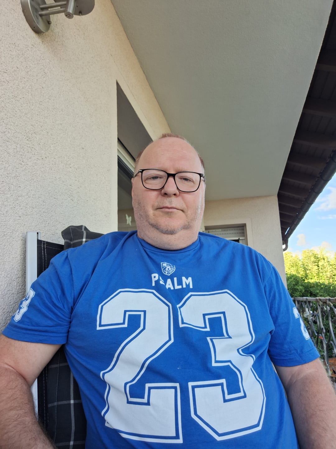 Customer photo review of PSALM 23 - American Football Jersey Style T-Shirt