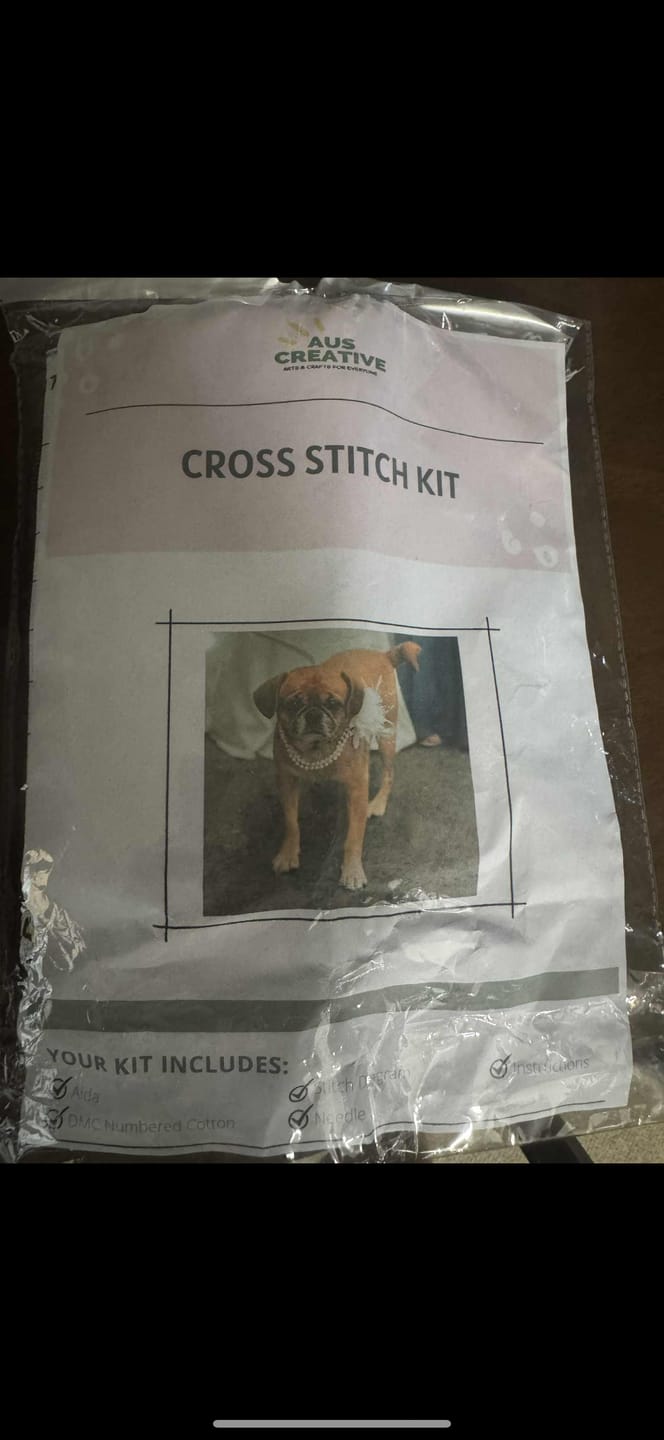 Customer photo review of Custom Cross Stitch Kit