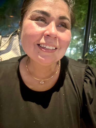 Customer photo review of Omega Collar Necklace With Fancy Shape