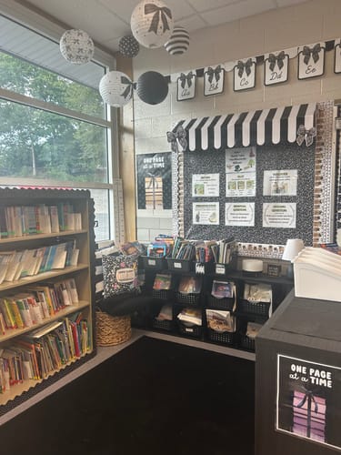 Customer photo review of Printable Black and White Uppercase and Lowercase Letters | Books and Bows