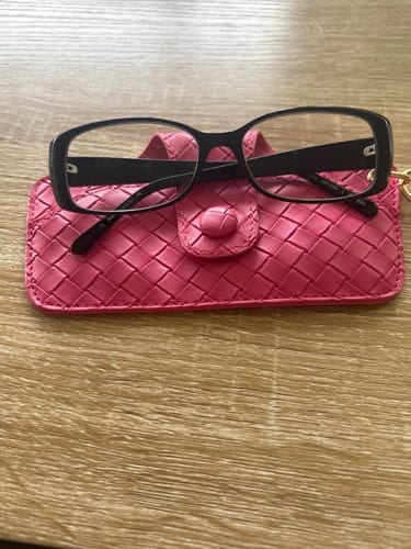 Customer photo review of Skittle Sunglass Case - Woven Hot Pink
