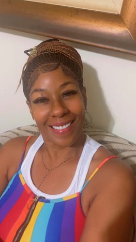Customer photo review of Cornrow Braid Wig - Mix Colors Full Lace - Andi