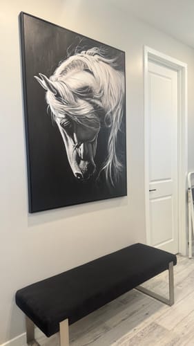 Customer photo review of White Horse Painting #ANH64