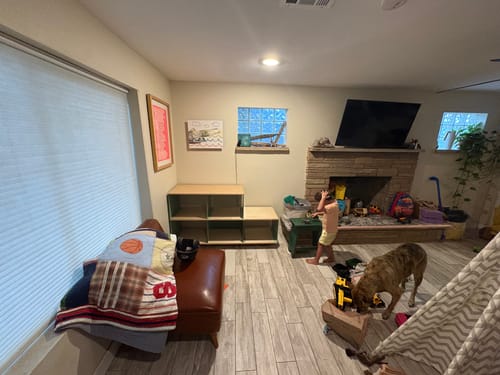 Customer photo review of The Panel + Groove Shelving System