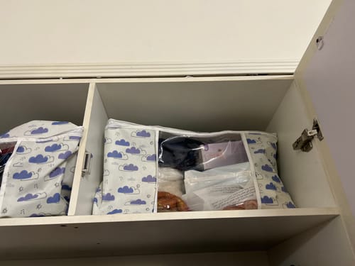 Customer photo review of Qoolish Storage Bag - Dreamy Clouds Cool Blue Hues (Available in Pack of 3 and Pack of 5)