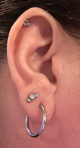 Customer photo review of My Huggies Hoop Earrings