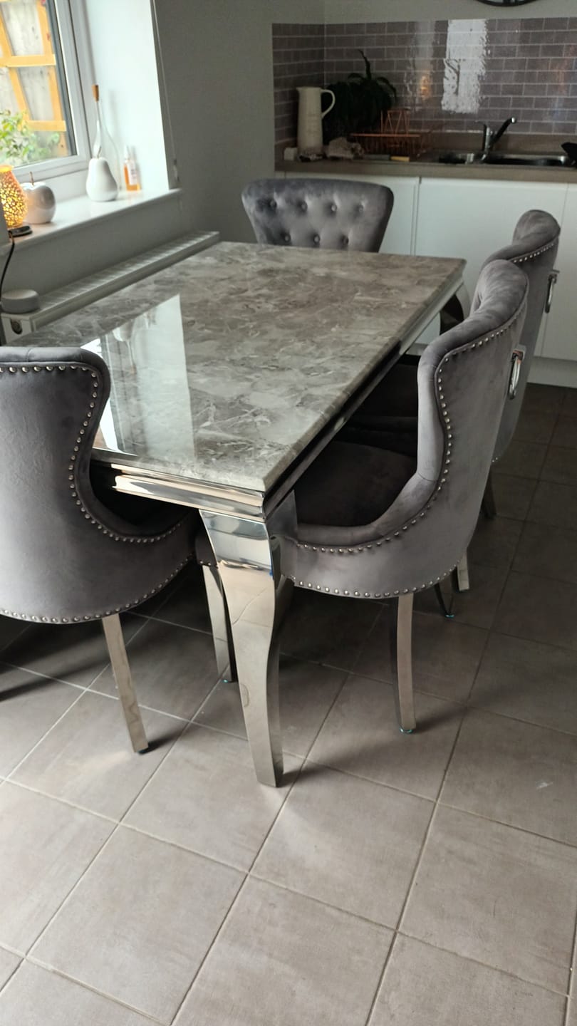 Customer photo review of Vienna Marble Dining Table With Chelsea Ring Knocker Chairs