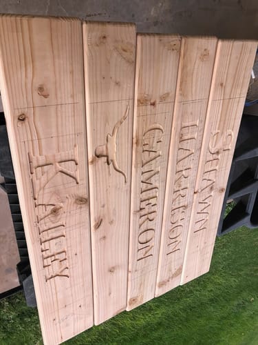 Customer photo review of 5" Letter Acrylic Router Template Set - Alphabet Inlay Template