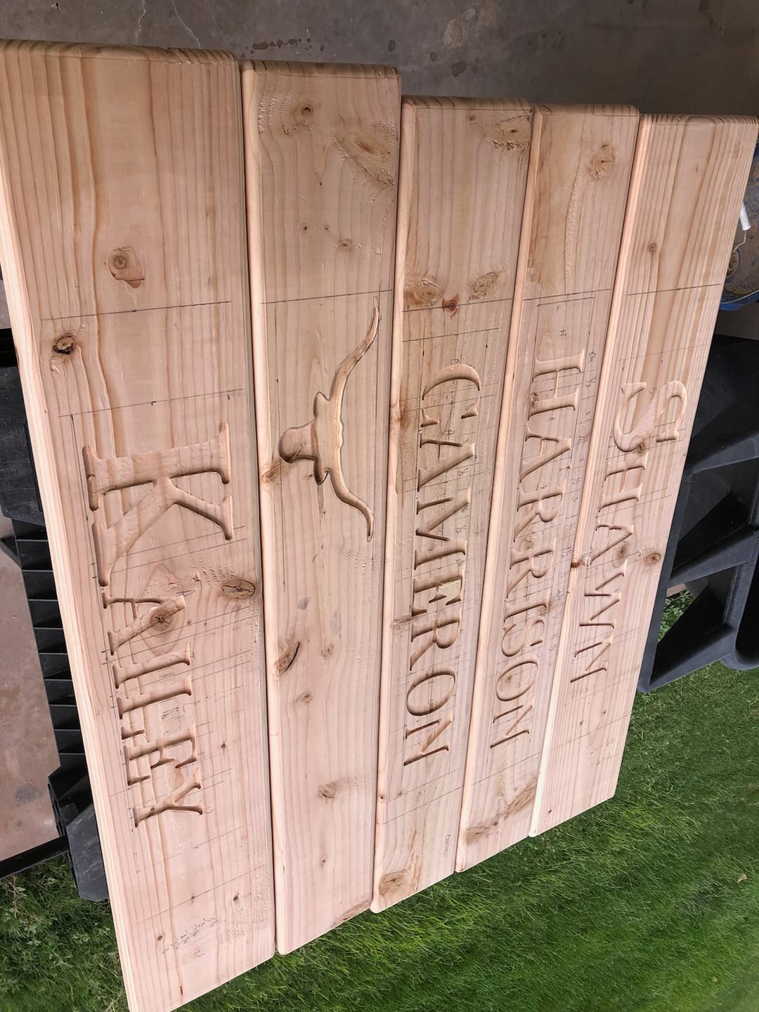 Customer photo review of 5" Letter Acrylic Router Template Set - Alphabet Inlay Template
