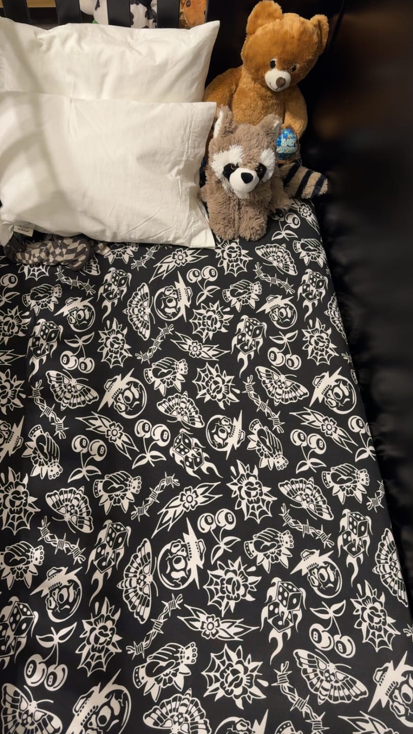 Customer photo review of Bamboo Crib Sheet in Born to be Wild