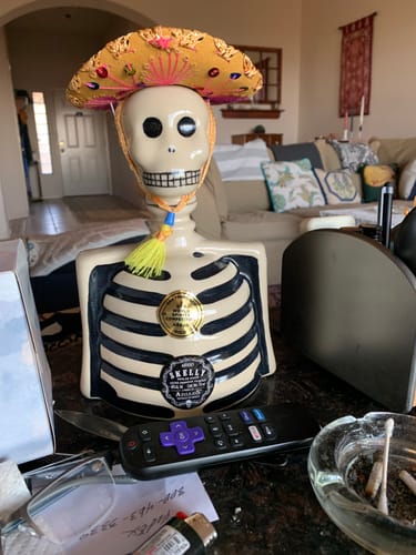 Customer photo review of Skelly Tequila Anejo with Mariachi Hat