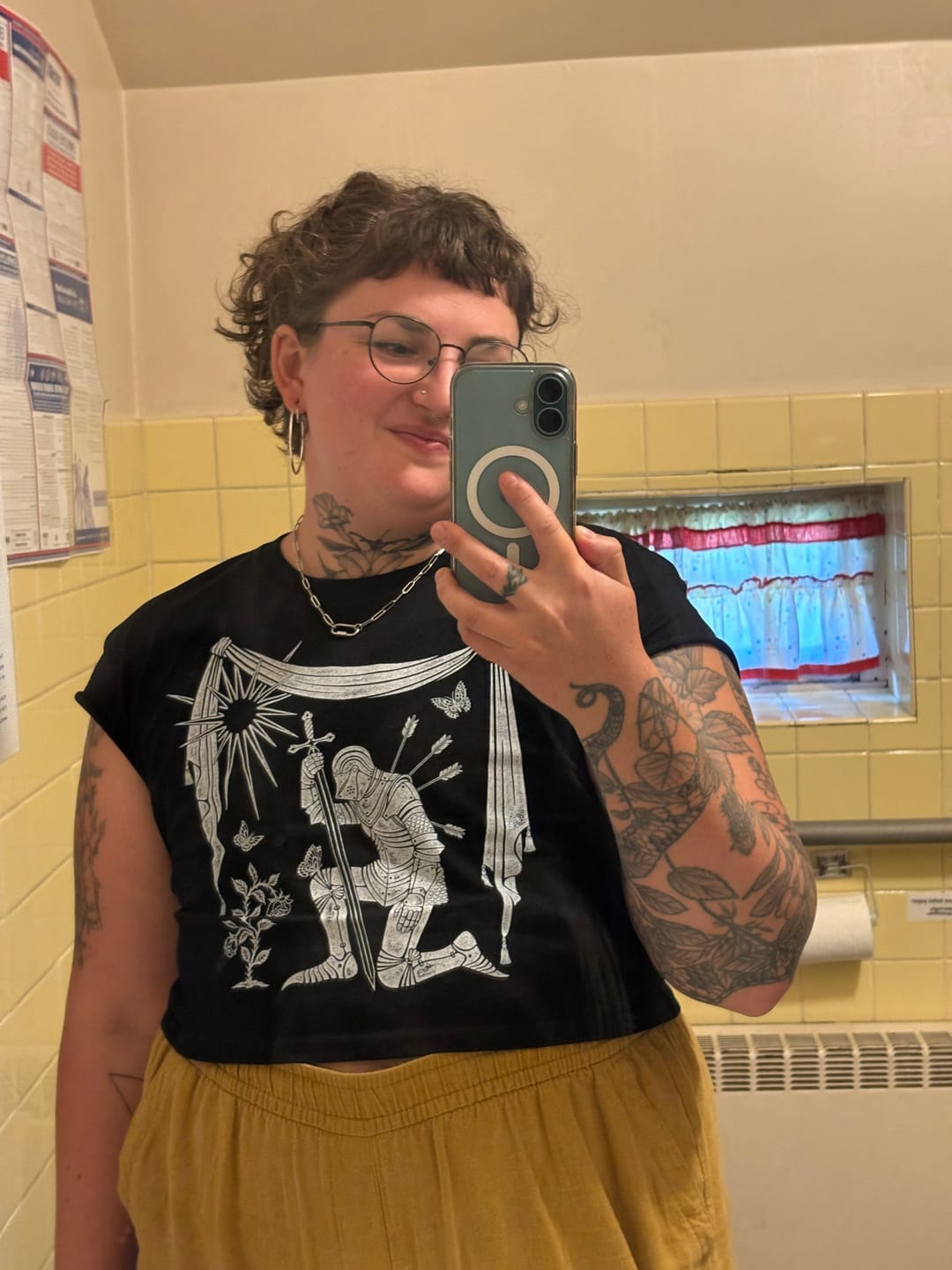 Customer photo review of Kneeling Knight Crop Tee