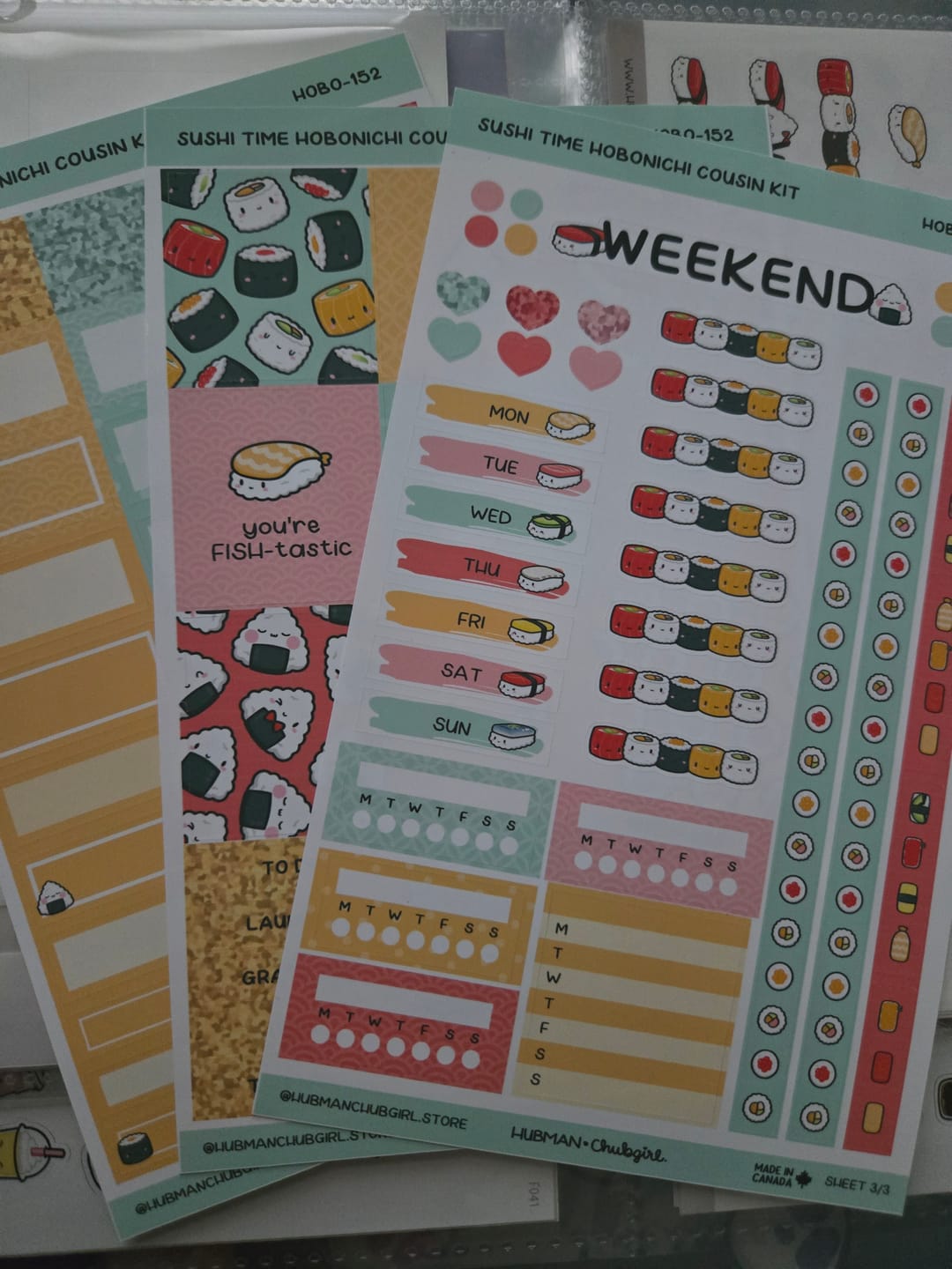 Customer photo review of Sushi Time Theme Hobonichi Cousin Weekly Kit (Set of 3)
