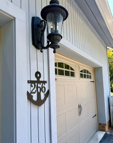 Customer photo review of Anchor Address Plaque - Coastal House Numbers Plaque Beach Nautical Decor