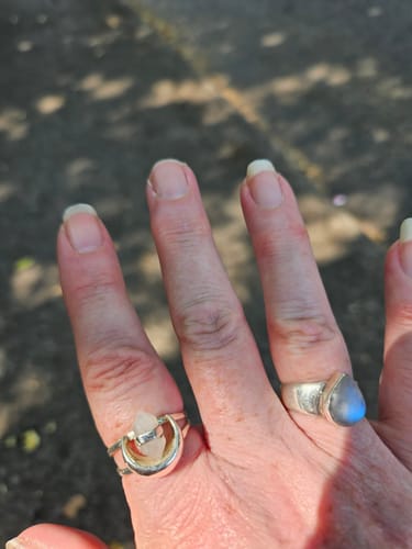 Customer photo review of Moonstone Crystal Point Moon Ring Sterling Silver