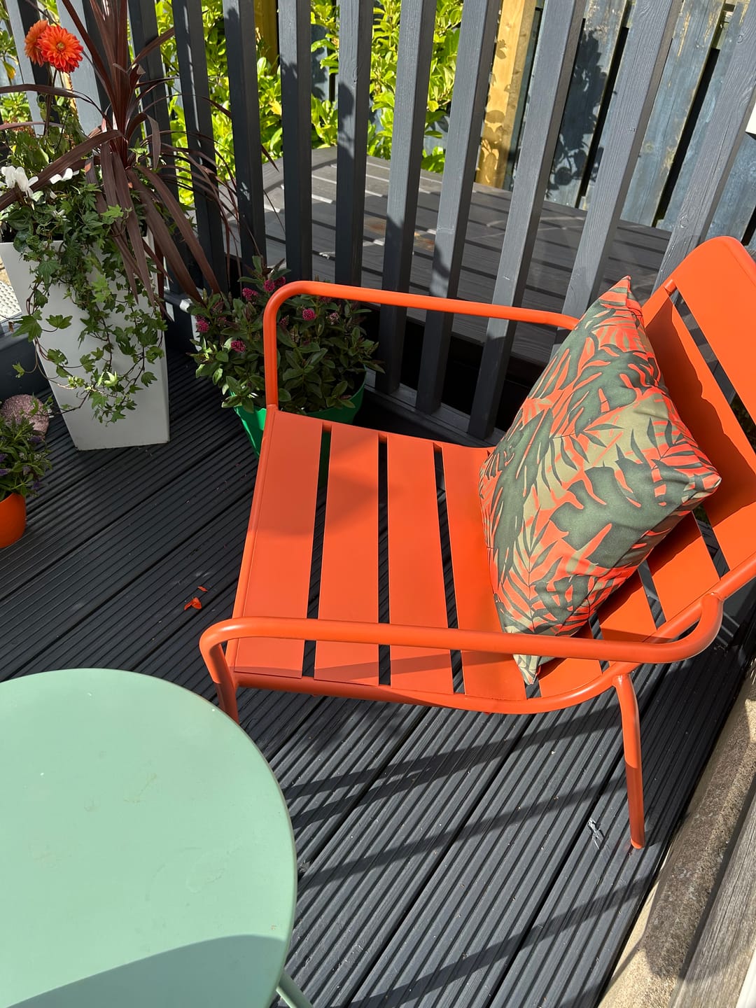 Customer photo review of Outdoor Garden Waterproof Cushion - Palm Leaf