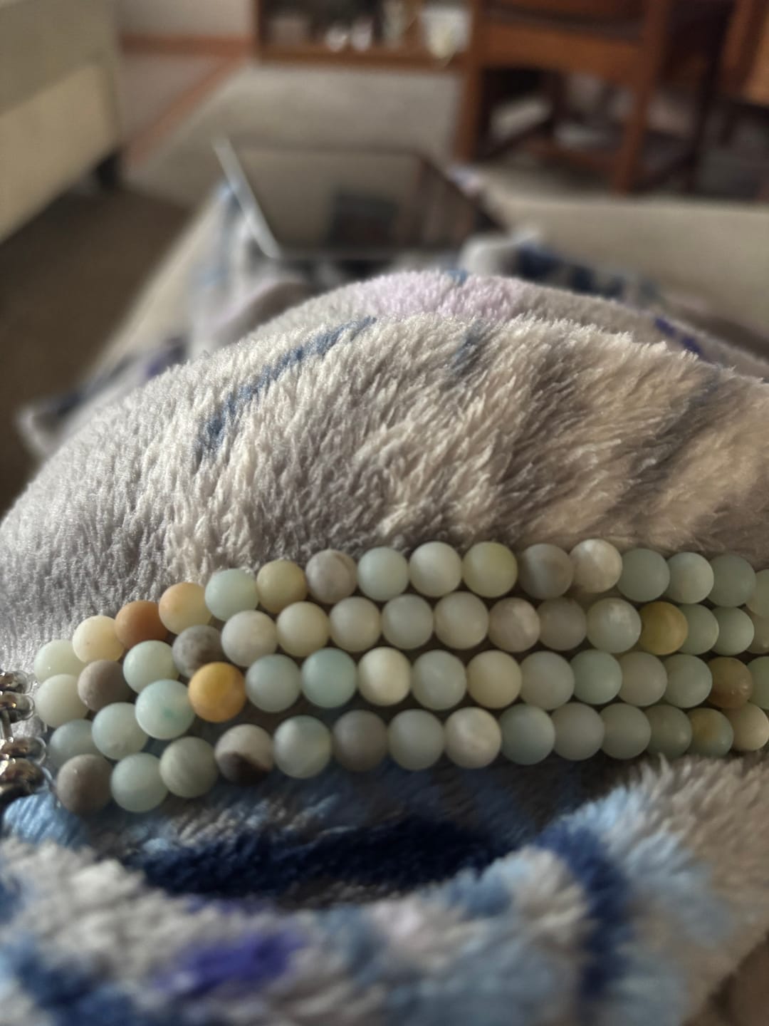 Customer photo review of Amazonite Jasper Stretch Apple Watch Strap