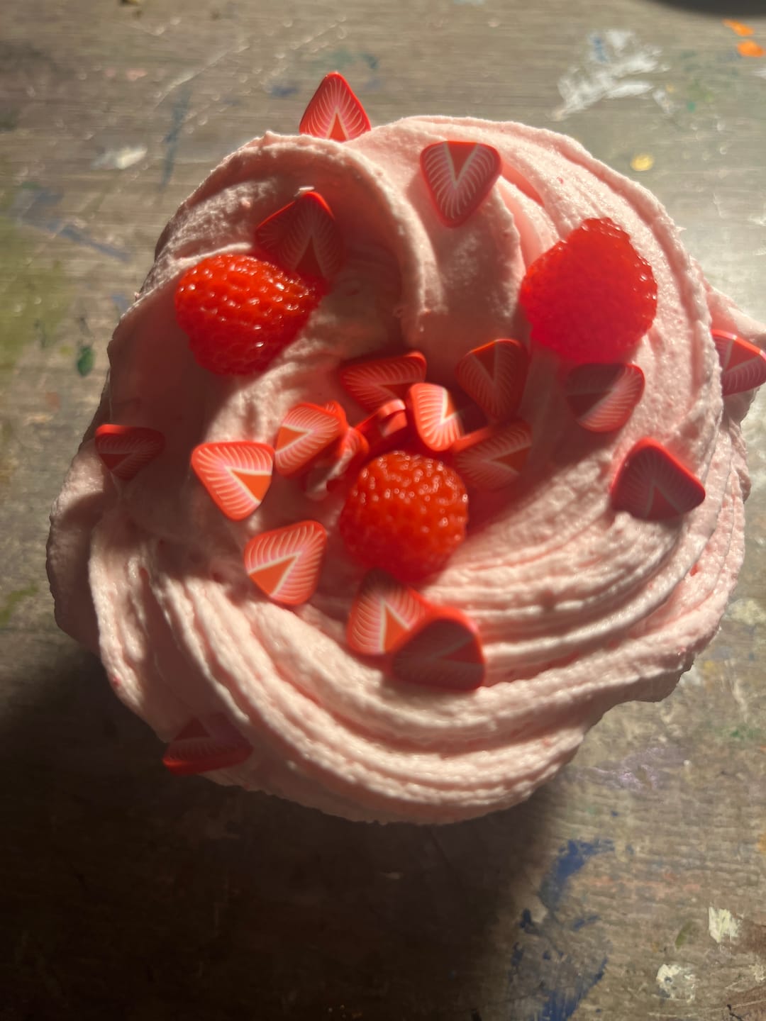 Customer photo review of Strawberry Mousse Fluffy Butter Signature Dome™ Slime