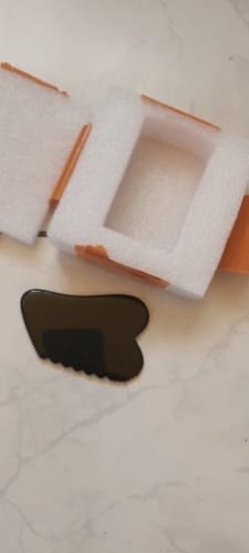 Customer photo review of Wholesale Various Shape Black Obsidian Face Gua Sha Tool