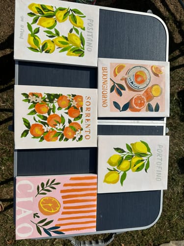 Customer photo review of 6 Mini Paintings - Italian Fruit & Drinks Set