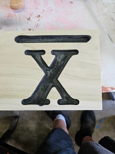 Customer photo review of 5" Letter Acrylic Router Template Set - Alphabet Inlay Template